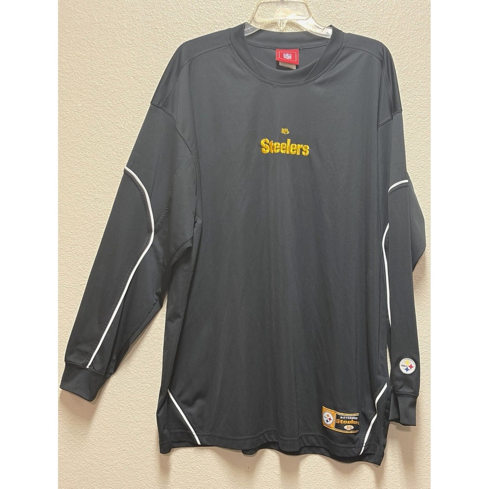 NFL Pittsburgh Steelers Black Long Sleeve Shirt with Embroidered Logos